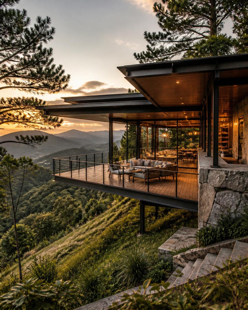 Modelo Mountain Refuge — casa de campo contemporânea